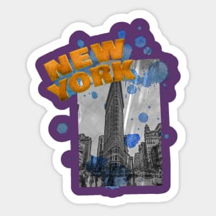 New York Drip - Orange/Blue Sticker